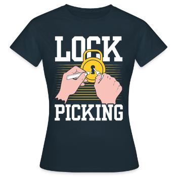 Lock Picking Knacker Knacken Schloss Lockpicking - Frauen T-Shirt - Navy - Vorne - AI Model Female 172 dark (172cm)