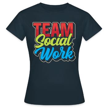 Social Work Team Social Work Social Workers - Women's T-Shirt - navy - Front - AI Model Female 172 dark (172cm)