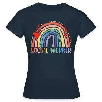 Travailleur social Travail social Profession de travailleur social - T-shirt Femme - marine - Devant - AI Model Female 172 dark (172cm)