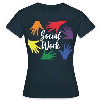 Travail social Travail social Profession de travailleur social - T-shirt Femme - marine - Devant - AI Model Female 172 dark (172cm)