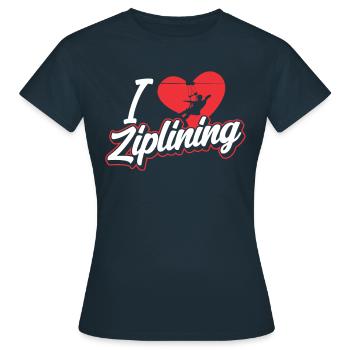 Ich Liebe Ziplining Sport Seilrutsche Zipline - Frauen T-Shirt - Navy - Vorne - AI Model Female 172 dark (172cm)