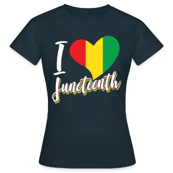 Ich Liebe Den Juneteenth African American Black - Frauen T-Shirt - Navy - Vorne - AI Model Female 172 dark (172cm)