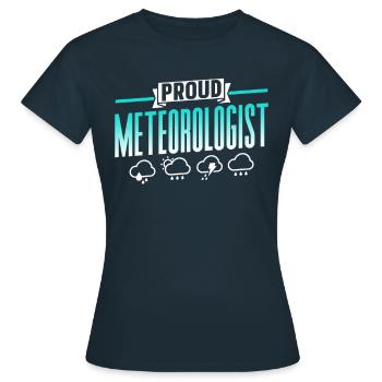Fier météorologue Prévisions météorologiques Météorologie - T-shirt Femme - marine - Devant - AI Model Female 172 dark (172cm)