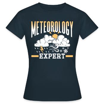 Meteorologie Experte Wettervorhersage Meteorologe - Frauen T-Shirt - Navy - Vorne - AI Model Female 172 dark (172cm)