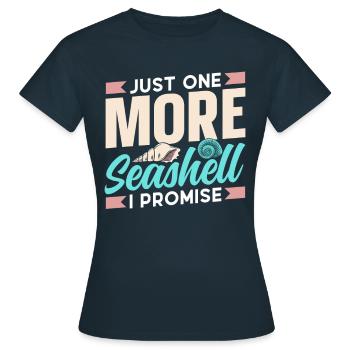 Nur Noch Eine Muschel Ich Verspreche Es Muscheln - Frauen T-Shirt - Navy - Vorne - AI Model Female 172 dark (172cm)