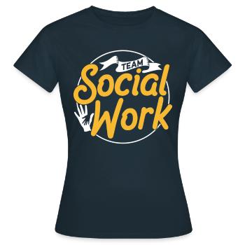Équipe de travail social Travailleur social Travail social - T-shirt Femme - marine - Devant - AI Model Female 172 dark (172cm)
