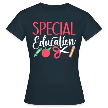 Special education Special education Special education teacher Profession - Women's T-Shirt - navy - Front - AI Model Female 172 dark (172cm)