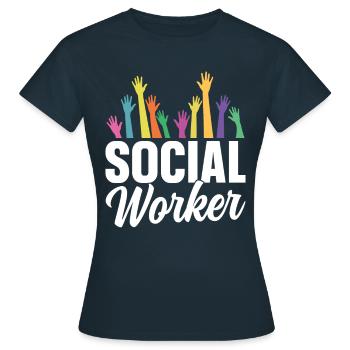 Travailleur social Travail social Profession de travailleur social - T-shirt Femme - marine - Devant - AI Model Female 172 dark (172cm)