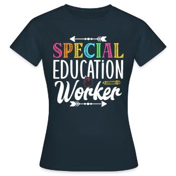 Special Education Workers Special Education Teachers - Women's T-Shirt - navy - Front - AI Model Female 172 dark (172cm)