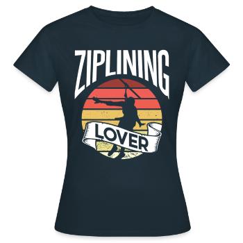Ziplining Liebhaber Seilrutsche Sport Zipline - Frauen T-Shirt - Navy - Vorne - AI Model Female 172 dark (172cm)