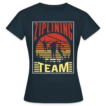Ziplining Team Seilrutsche Zipline Sport Sprüche - Frauen T-Shirt - Navy - Vorne - AI Model Female 172 dark (172cm)