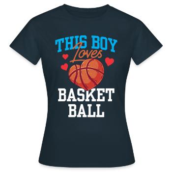 Ce garçon aime le basketteur - T-shirt Femme - marine - Devant - AI Model Female 172 dark (172cm)