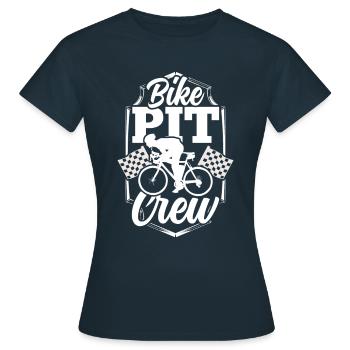 Fahrrad-Boxencrew Radrennfahrer Radrennen - Frauen T-Shirt - Navy - Vorne - AI Model Female 172 dark (172cm)