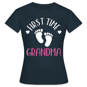 Première fois Grand-mère Mignons grands-parents Première fois - T-shirt Femme - marine - Devant - AI Model Female 172 dark (172cm)