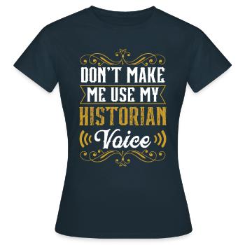 Mon historien Histoire Histoire Profession - T-shirt Femme - marine - Devant - AI Model Female 172 dark (172cm)