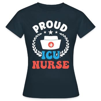 Proud Intensive Care Nurse - Women's T-Shirt - navy - Front - AI Model Female 172 dark (172cm)