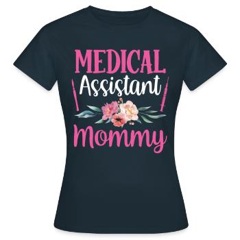 Assistante médicale Maman Profession Médicale - T-shirt Femme - marine - Devant - AI Model Female 172 dark (172cm)