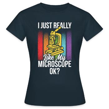 I just really like my microscope Microscope - Women's T-Shirt - navy - Front - AI Model Female 172 dark (172cm)