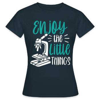 Enjoy the little things Microscope Microscopes - Women's T-Shirt - navy - Front - AI Model Female 172 dark (172cm)