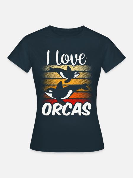 J’adore les tireurs d’orques baleine orque mer - T-shirt Femme - marine