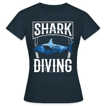 Shark Diving Shark Diving Shark Shark Sharks - Women's T-Shirt - navy - Front - AI Model Female 172 dark (172cm)