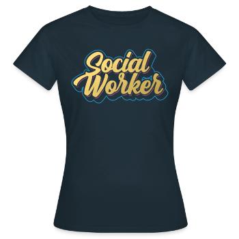 Profession de travailleur social Travailleur social Travail social - T-shirt Femme - marine - Devant - AI Model Female 172 dark (172cm)