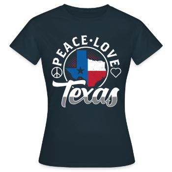 Peace Love Texas Pride Texan Texan - T-shirt Femme - marine - Devant - AI Model Female 172 dark (172cm)