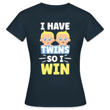 Ich Habe Zwillinge Also Gewinne Ich Zwilling - Frauen T-Shirt - Navy - Vorne - AI Model Female 172 dark (172cm)