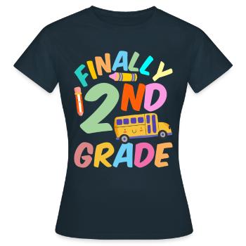 Enfin Enseignant de deuxième année École de deuxième année - T-shirt Femme - marine - Devant - AI Model Female 172 dark (172cm)