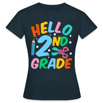 Bonjour 2e année deuxième année deuxième année - T-shirt Femme - marine - Devant - AI Model Female 172 dark (172cm)