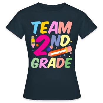 Équipe Enseignant de deuxième année École de deuxième année - T-shirt Femme - marine - Devant - AI Model Female 172 dark (172cm)