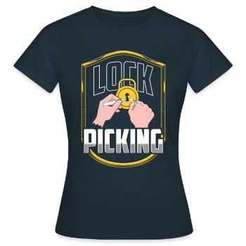 Crochetage de serrure, craquage, crochetage de serrure, crochetage de serrure - T-shirt Femme - marine - Devant - AI Model Female 172 dark (172cm)