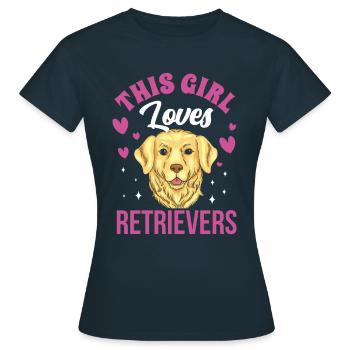 Cette fille aime le chien retriever retrievers - T-shirt Femme - marine - Devant - AI Model Female 172 dark (172cm)
