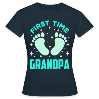 La première fois grand-père mignon première fois grands-parents - T-shirt Femme - marine - Devant - AI Model Female 172 dark (172cm)