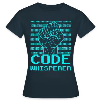 Code Whisperer Coding Coder Programmer - Women's T-Shirt - navy - Front - AI Model Female 172 dark (172cm)