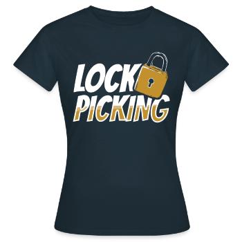 Crochetage de serrure Knacker Serrure Crochetage de serrure Fissuration - T-shirt Femme - marine - Devant - AI Model Female 172 dark (172cm)