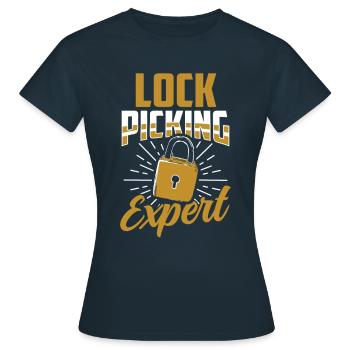 Lockpicking Experte Knacken Schloss Lock Picking - Frauen T-Shirt - Navy - Vorne - AI Model Female 172 dark (172cm)