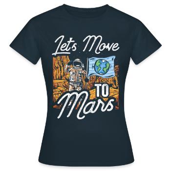 Departure to Mars Space Planet Astronaut - Women's T-Shirt - navy - Front - AI Model Female 172 dark (172cm)