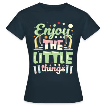 Enjoy the little things Microscopes Microscope - Women's T-Shirt - navy - Front - AI Model Female 172 dark (172cm)