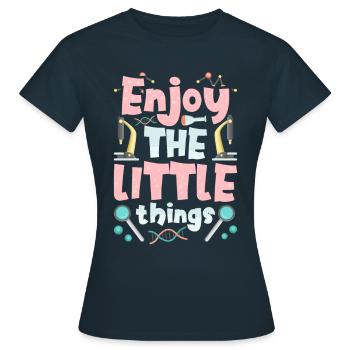 Enjoy the little things Microscopes Microscope - Women's T-Shirt - navy - Front - AI Model Female 172 dark (172cm)