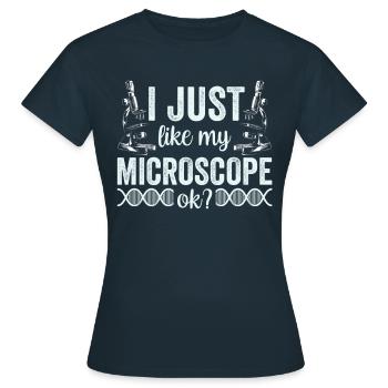 I just really like my microscope Microscope - Women's T-Shirt - navy - Front - AI Model Female 172 dark (172cm)