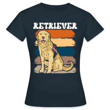 Retriever Diensthund Sprüche Retrievers Haustier - Frauen T-Shirt - Navy - Vorne - AI Model Female 172 dark (172cm)