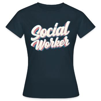 Travailleur social Travailleur social Profession de travailleur social - T-shirt Femme - marine - Devant - AI Model Female 172 dark (172cm)