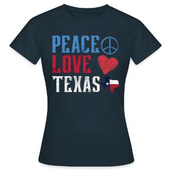 Peace Love Texas Texan Texan Pride - T-shirt Femme - marine - Devant - AI Model Female 172 dark (172cm)