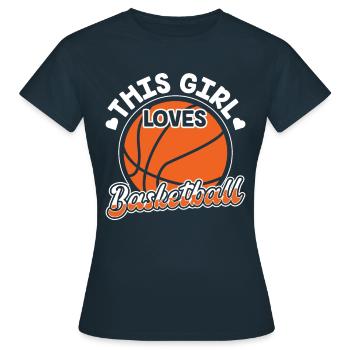 Cette fille aime le basketteur - T-shirt Femme - marine - Devant - AI Model Female 172 dark (172cm)