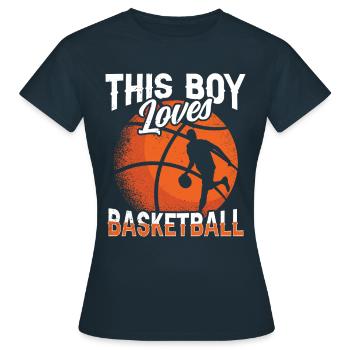 Ce garçon aime le basketteur - T-shirt Femme - marine - Devant - AI Model Female 172 dark (172cm)