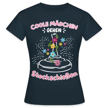 Stockschießen Stockschützen Damen - Frauen T-Shirt - Navy - Vorne - AI Model Female 172 dark (172cm)