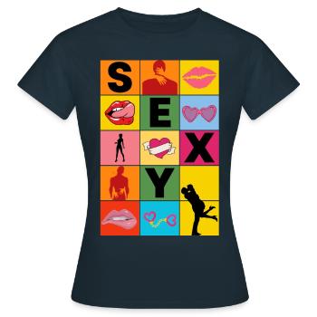 SEXY - Women's T-Shirt - navy - Front - AI Model Female 172 dark (172cm)