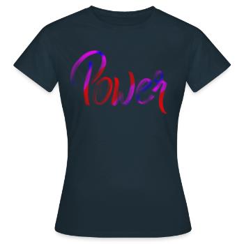 power - Women's T-Shirt - navy - Front - AI Model Female 172 dark (172cm)