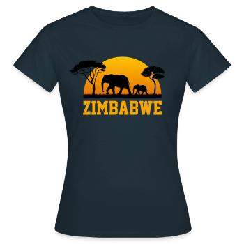 zimbabwe elephant zimbabwe - Women's T-Shirt - navy - Front - AI Model Female 172 dark (172cm)